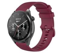 GIOPUEY 22mm Correas Compatible con Hama Smartwatch 9000/7010/6910/5000, Suave Silicona La Correa [Resistente al Desgaste] [Transpirable] Pulsera - Dark Red