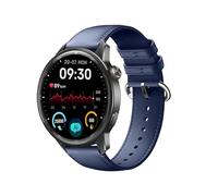 GIOPUEY 22mm Correas Compatible con Realme Watch 5/S2/S/S Pro/Watch 3/3 Pro/2/2 Pro, Piel Genuina La Correa [Resistente al Desgaste] [Transpirable] Pulsera - Navy Blue