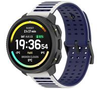 GIOPUEY 22mm Correas Compatible con SUUNTO Vertical 2/Vertical/Race2/Race/Race S/Run, Suave TPU La Correa [Diseño de Color de Empalme] - White/Blue