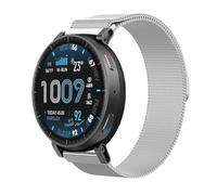 GIOPUEY 22mm Correas Magnética Compatible con Amazfit Active MAX, Pulsera Trenzada de Acero Inoxidable [magnético] Pulsera - Silver