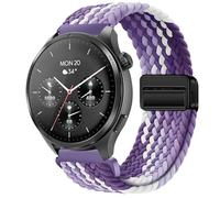 GIOPUEY 22mm Correas Magnética Compatible con Hama Smartwatch 9000/7010/6910/5000, Correa Tejida de Nailon Suave [Unisexo] [Transpirable] - Purple/White