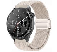 GIOPUEY 22mm Correas Magnética Compatible con Hama Smartwatch 9000/7010/6910/5000, Correa Tejida de Nailon Suave [Unisexo] [Transpirable] - Beige