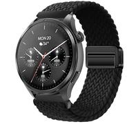GIOPUEY 22mm Correas Magnética Compatible con Hama Smartwatch 9000/7010/6910/5000, Correa Tejida de Nailon Suave [Unisexo] [Transpirable] - Black