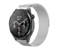 GIOPUEY 22mm Correas Magnética Compatible con Hama Smartwatch 9000/7010/6910/5000, Pulsera Trenzada de Acero Inoxidable [magnético] Pulsera - Silver