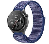 GIOPUEY 22mm Nylon Correas Compatible con Hama Smartwatch 9000/7010/6910/5000, Transpirable Sport Correa Loop Deportiva de Nylon Trenzado, Mujer Hombres - Blue