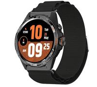 GIOPUEY 24mm Correas Compatible con TicWatch Atlas, Correa Tejida de Nailon Suave [Unisexo] - Black