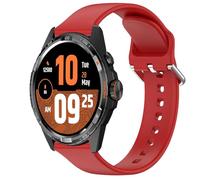 GIOPUEY 24mm Correas para TicWatch Atlas, Movimiento Simple Suave Silicona La Correa [Resistente al Desgaste] Pulsera - Red