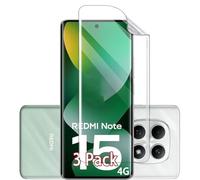 GIOPUEY [3 Pack Protector Pantalla Compatible con Xiaomi Redmi Note 15 4G, TPU Flexible de Alta Transmitancia, Ultra Delgado, Inastillable, Funda Compatible, Suave