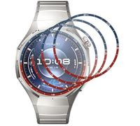 GIOPUEY 3 Unidades Protector de Pantalla para Huawei Watch GT 6 Pro 46mm, [Cobertura Completa] HD Material Compuesto Láminas Protectora con Capa Oleófoba - Red/Bluee