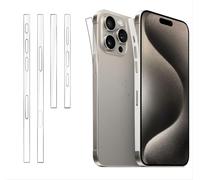 GIOPUEY [4 Pack Protector Marco Lateral Compatible con iPhone 16 Pro MAX, TPU Flexible, Ultra Delgado, Inastillable, Funda Compatible Película, Resistente a Los Arañazos - Transparent