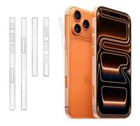 GIOPUEY [4 Pack Protector Marco Lateral Compatible con iPhone 17 Pro MAX, Textura Mate TPU Flexible, Inastillable, Funda Compatible, Resistente a Los Arañazos - Translucent