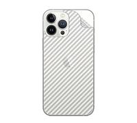 GIOPUEY[4 Piezas Protector Trasero Compatible con iPhone 15 Pro MAX, TPU Suave, Delgado, Textura de Fibra de Carbono, Anti-Huella Digital, Anti-Arañazos - Translucent