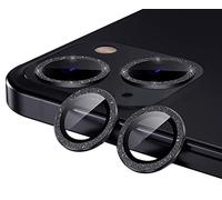 GIOPUEY Cámara Protector para iPhone 13, Polvo de Diamante Brillante, Bling, Vidrio Templado HD, No afecta el Efecto de Disparo, iPhone 13 Mini Protector cámara - Black
