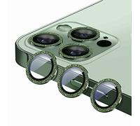 GIOPUEY Camera Protector for iPhone 13 Pro MAX, iPhone 13 Pro Camera Lens Protector, Shining Diamond Powder, Bling Camera Protection Ring, 9H HD Tempered Glass - Green