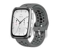 GIOPUEY Correas Compatible con Amazfit Active 2/2 Square/Active/Cheetah Square/Bip 3/Bip 3 Pro/GTR Mini, Suave silicona La Correa [Resistente al Desgaste] [Transpirable] Pulsera - dark grey