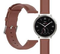 GIOPUEY Correas Compatible con Amazfit Active 2 44mm, Piel Genuina La Correa [Resistente al Desgaste] [Transpirable] Pulsera - Brown
