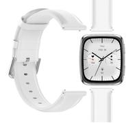 GIOPUEY Correas Compatible con Amazfit Active 2 Square, piel genuina La Correa [Resistente al Desgaste] [Transpirable] Pulsera - White