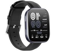 GIOPUEY Correas Compatible con Amazfit Bip 6, 22mm piel genuina La Correa [Resistente al Desgaste] [Transpirable] Pulsera - Black