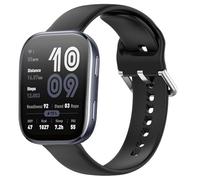 GIOPUEY Correas Compatible con Amazfit Bip 6, 22mm Suave silicona La Correa [Resistente al Desgaste] [Transpirable] Pulsera - Black