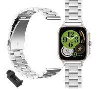 GIOPUEY Correas Compatible con Amazfit Cheetah Square, Acero inoxidable La Correa [Resistente al Desgaste] Pulsera - silver