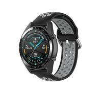 GIOPUEY Correas Compatible con Amazfit Cheetah, Suave TPU La Correa [Diseño de Color de Empalme] - Black/Grey