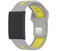 GIOPUEY Correas Compatible con Amazfit Helio Strap, Suave TPU La Correa [Diseño de color de empalme] - grey/yellow