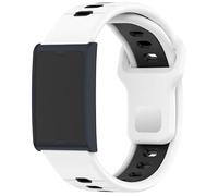GIOPUEY Correas Compatible con Amazfit Helio Strap, Suave TPU La Correa [Diseño de color de empalme] - white/black