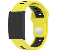 GIOPUEY Correas Compatible con Amazfit Helio Strap, Suave TPU La Correa [Diseño de color de empalme] - yellow/black