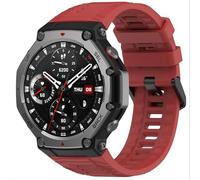 GIOPUEY Correas Compatible con Amazfit T-Rex 3, Suave Silicona La Correa [Resistente al Desgaste] [Transpirable] Pulsera - Red