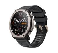 GIOPUEY Correas Compatible con Amazfit T-Rex Ultra 2, Suave TPU La Correa [Diseño de Color de Empalme] - Black/Black