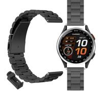 GIOPUEY Correas Compatible con Garmin Approach S44, Acero inoxidable La Correa [Resistente al Desgaste] Pulsera - black