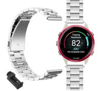 GIOPUEY Correas Compatible con Garmin Forerunner 570 47mm, Acero inoxidable La Correa [Resistente al Desgaste] Pulsera - silver