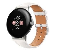 GIOPUEY Correas Compatible con Google Pixel Watch 4 45mm/3 45mm, piel genuina La Correa [Resistente al Desgaste] [Transpirable] Pulsera - White