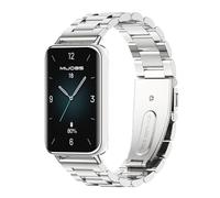 GIOPUEY Correas Compatible con Honor Band 9, Acero Inoxidable La Correa [Resistente al Desgaste] Pulsera - Silver