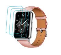 GIOPUEY Correas Compatible con Huawei Watch FIT 2, piel genuina La Correa + 3 Piezas Protector de Pantalla, [Resistente al Desgaste] [Transpirable] Pulsera - pink