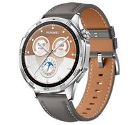 GIOPUEY Correas Compatible con Huawei Watch GT 6/GT 5 46mm/GT6 Pro/GT5 Pro, piel genuina La Correa [Resistente al Desgaste] [Transpirable] Pulsera - gray