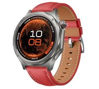 GIOPUEY Correas Compatible con OnePlus Watch 4/OPPO Watch X3, Piel Genuina La Correa [Resistente al Desgaste] [Transpirable] Pulsera - Red