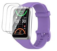 GIOPUEY Correas Compatible con OPPO Band 2, Suave Silicona La Correa + 3 Piezas Protector de Pantalla, [Resistente al Desgaste] [Transpirable] Pulsera - Purple