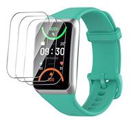 GIOPUEY Correas Compatible con OPPO Band 2, Suave Silicona La Correa + 3 Piezas Protector de Pantalla, [Resistente al Desgaste] [Transpirable] Pulsera - Teal Green