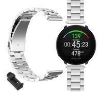 GIOPUEY Correas Compatible con Polar Unite, Acero inoxidable La Correa [Resistente al Desgaste] Pulsera - silver