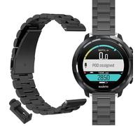 GIOPUEY Correas Compatible con SUUNTO D5, 24mm Acero inoxidable La Correa [Resistente al Desgaste] Pulsera - black