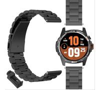 GIOPUEY Correas Compatible con TicWatch Atlas, Acero Inoxidable La Correa [Resistente al Desgaste] Pulsera - Black