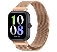 GIOPUEY Correas Compatible con Vivo Watch GT 2, Pulsera Trenzada de Acero Inoxidable [magnético] Pulsera - Rose Gold