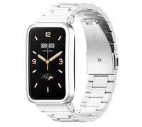GIOPUEY Correas Compatible con Xiaomi Mi Band 7 Pro, Acero Inoxidable La Correa [Resistente al Desgaste] Pulsera - Silver