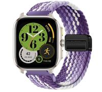 GIOPUEY Correas Magnética Compatible con Amazfit Cheetah Square, Correa tejida de nailon suave [unisexo] [Transpirable] - Purple/White
