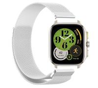 GIOPUEY Correas Magnética Compatible con Amazfit Cheetah Square, Pulsera trenzada de acero inoxidable [magnético] Pulsera - Silver