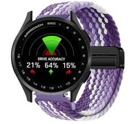 GIOPUEY Correas Magnética Compatible con Garmin Approach S50, Correa tejida de nailon suave [unisexo] [Transpirable] - Purple/White