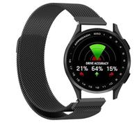 GIOPUEY Correas Magnética Compatible con Garmin Approach S50, Pulsera trenzada de acero inoxidable [magnético] Pulsera - black