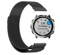 GIOPUEY Correas Magnética Compatible con Garmin Forerunner 645, Pulsera trenzada de acero inoxidable [magnético] Pulsera - black