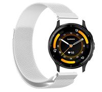 GIOPUEY Correas Magnética Compatible con Garmin Venu 3 45mm, Pulsera trenzada de acero inoxidable [magnético] Pulsera - Silver